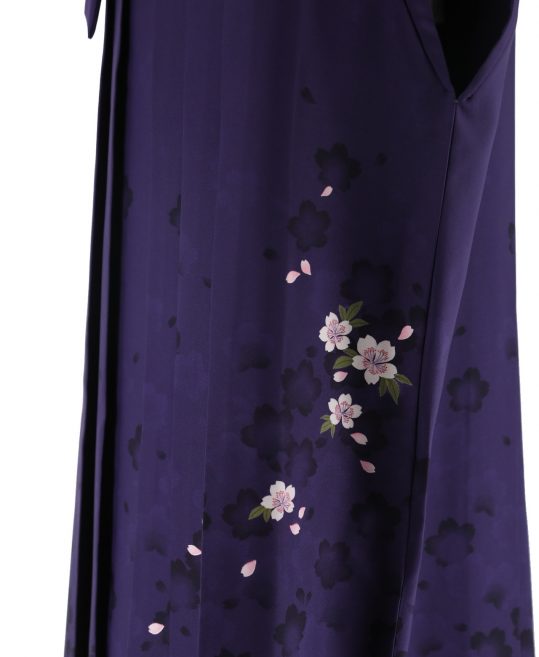 卒業式袴単品レンタル[柄あり]紫色に桜柄[身長153-157cm]No.307